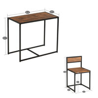 Retro Metal Minimalist Industrial Dining Table Set with 2 Chairs Interior Decoration Kitchen Dining Room