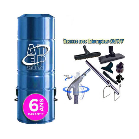 Aspiration centralisée hybride ATEPAC 70 GARANTIE 6 ANS (jusqu’à 350 m²) + trousse inter 9 ML + 8 accessoires + 1 kit de nettoyage micro offert
