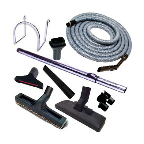 Atepac – Set 8 accessoires et flexible 15m – Longueur au choix de 3 à 20m – Compatible avec toutes les marques d'aspiration centralisée