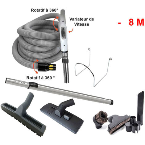 Set 8 accessoires + 1 flexible à variateur de vitesse - longueur au choix (de 8 à 15m) - 8m