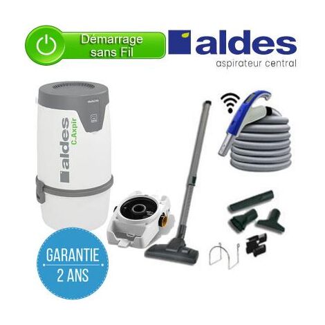 Aldes – Centrale d'aspiration cyclonique 1300W – Débit 217 m³/h – Dépression 2800 mm – Kit de nettoyage inclus – Installation simplifiée