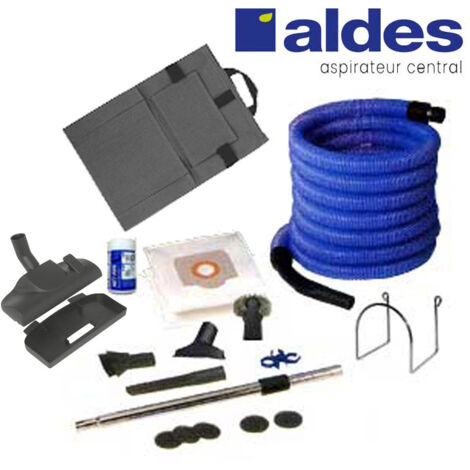 Aldes – Set de nettoyage complet aspiration centralisée – Flexible 34mm x 7,50m – Bras télescopique 0,50 à 1m – Compatible centrale Dooble