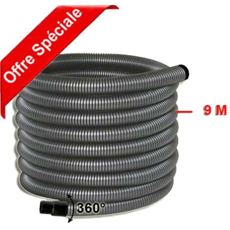 Atepac – Flexible PH rétractable dans le mur – Compatible Retraflex – Longueur 9m – Souple et anti-écrasement pour aspiration centralisée