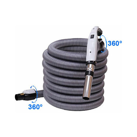 Atepac – Flexible pour aspiration centralisée 8m – Commande on/off – Terminal rotatif 360° – Compatible avec cannes télescopiques