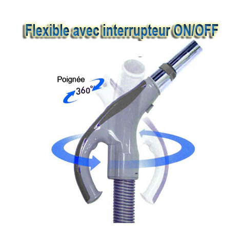 Flexible aspiration avec interrupteur Universel - Convient à toutes marques - longueur au choix (de 8 à 15m) - 12m