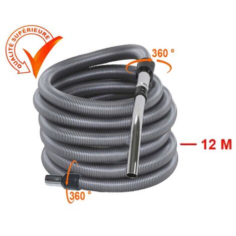 Atepac – Flexible aspiration centralisée 32mm – Longueur 4 à 15m – Modèle standard gris – Compatible avec toutes les prises d’aspiration