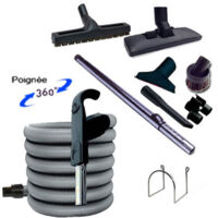 Set 8 accessoires + 1 flexible premium Plastiflex avec bouton marche/arrêt - longueur au choix (de 6 à 15m) - 6m