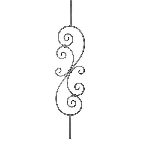 Deco Fer Forge – Barreau décoratif en fer forgé – Hauteur 1000mm – Largeur 200mm – Section carrée 14mm – Pour garde-corps et portails
