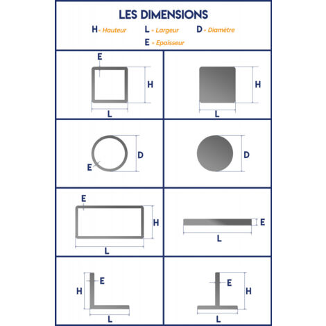 U en acier plié à froid - 35x35x35mm et 2.5mm d'épaisseur - Longueur de 1M20 (120cm).