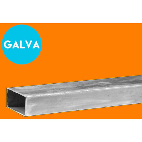 Tube rectangle en acier Galvanisé - 40x20mm et 2mm d'épaisseur - Longueur de 1M (100cm).