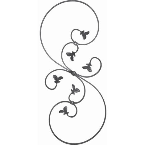 Deco Fer Forge – Grande volute décorative en fer forgé 870x350 mm – Section 12x6 mm pour rampes et garde-corps – Élégance et robustesse (1/2)