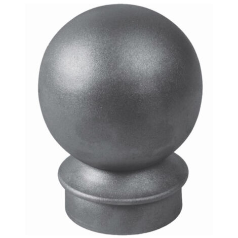 Deco Fer Forge – Boule de finition en fer forgé grenaillé Ø90mm – Base Ø68mm – À souder pour tube Ø76mm – Élégance pour ferronnerie