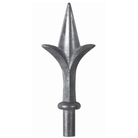 Pointe de lance - H127mm L60mm Ø15mm - Avec tige pour manchonner dans un tube creux - Aluminium - À coller - DECO FER FORGE