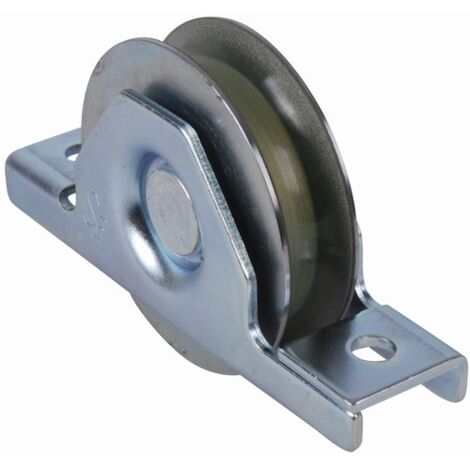 Deco Fer Forge – Roue de portail coulissant Ø80mm – Gorge ronde 16mm – Charge max 200KG – Acier zingué – Système anti-pincement