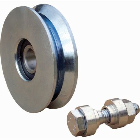Deco Fer Forge – Roue de portail coulissant 60mm – Acier zingué – Charge max 100kg – Vendue avec axe de fixation – Pour usage intensif