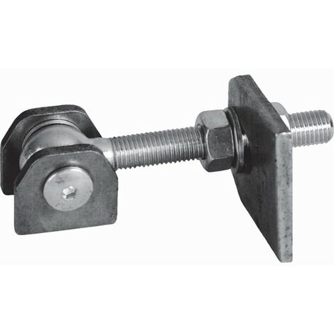 Deco Fer Forge – Gond de portail à battant 180° – Acier zingué à souder – Longueur réglable 53 à 103mm – Filetage M20 – Capacité 300 kg