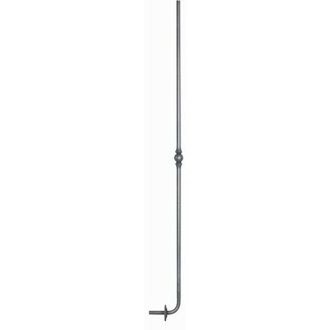 Deco Fer Forge – Barreau lisse décor boule – Hauteur 1200mm Ø14mm – Fer forgé à sceller – Compatible avec volutes et mains courantes