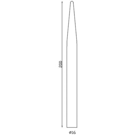 Barreau appointé - Hauteur 200mm Diamètre 16mm - Fer forgé - À souder - DECO FER FORGE