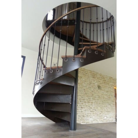 Barreau avec équerre de rampe intégrée - Hauteur 1200mm rond Ø16mm - Fer forgé - À visser - DECO FER FORGE