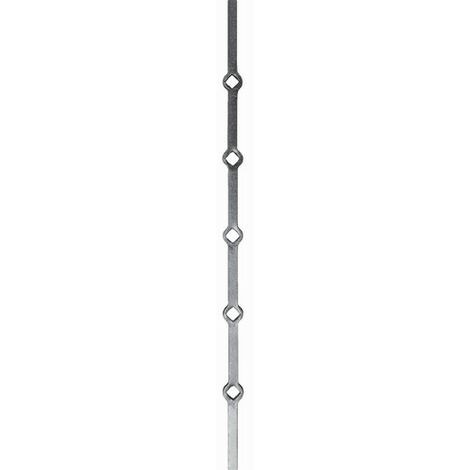 Barre carré à trous - Longueur 700mm - 4 trous carre de 14mm - Acier - DECO FER FORGE (1/2)