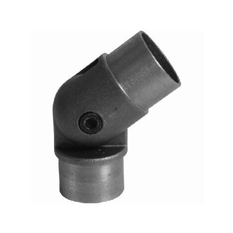 Deco Fer Forge – Raccord pour tube de main courante acier d'angle réglable – Diamètre 42,4mm – Épaisseur 2mm – Hauteur 55,8mm – À coller
