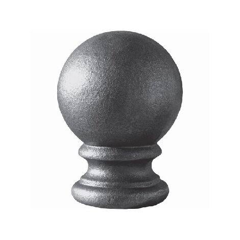 Deco Fer Forge – Boule de finition en fer forgé à souder – Hauteur 85mm, largeur 55mm, base ø45mm – Finition lisse pour protection corrosion