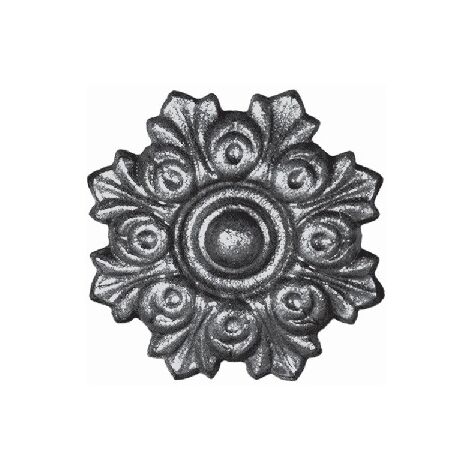 Rosace avec détail floral en fonte - Diamètre 55mm - À visser avec taraudage M5 (4,2mm) - DECO FER FORGE