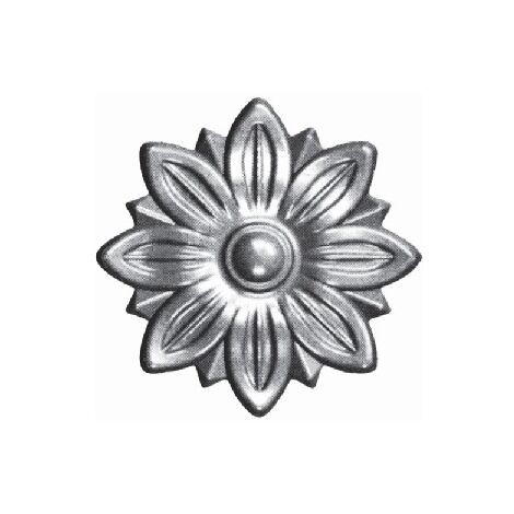 Deco Fer Forge – Rosace florale en fer forgé 55mm – Épaisseur 8mm – Fixation par soudure – Finition brute à peindre ou vernir – Décoration extérieure