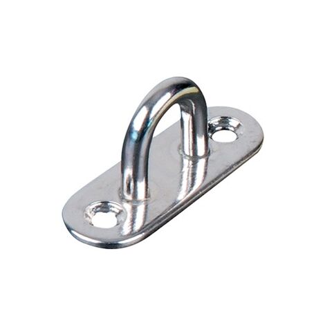 Deco Fer Forge – Platine ovale inox 304 à visser – Longueur 45mm largeur 15mm – Fixation murale pour câbles de garde-corps