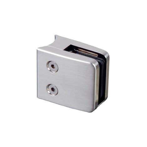 [QUALITE FRANCAISE] - Pince à verre carré pour tube Ø42,4mm - Hauteur 55mm longueur 60mm - Zamac brossé - À visser