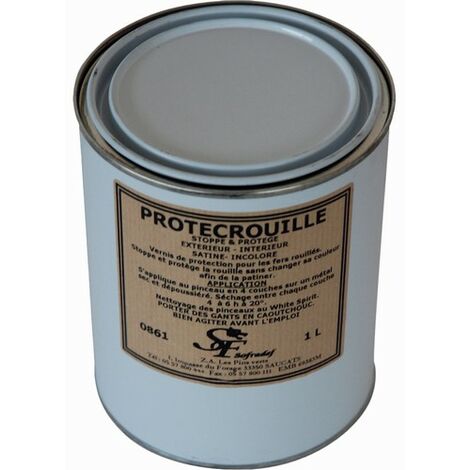 Deco Fer Forge – Vernis pour fer 1L – Application au pinceau ou pistolet – Pour ferronnerie extérieure – 4 couches recommandées