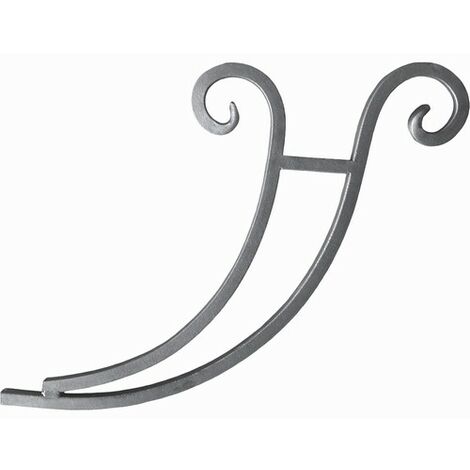 Deco Fer Forge – Support de marquise en volute – Fer forgé grenaillé – Hauteur 380mm – Largeur 480mm – Section carré 20mm – À souder