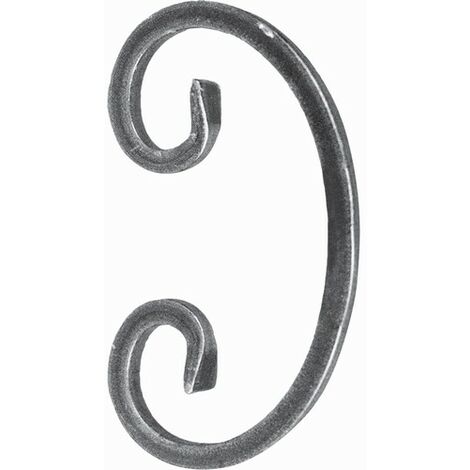 Deco Fer Forge – Volute en C fer forgé à souder – Finition coupe droite – Hauteur 135mm – Largeur 75mm – Profilé carré 8mm pour renforcement sécurité