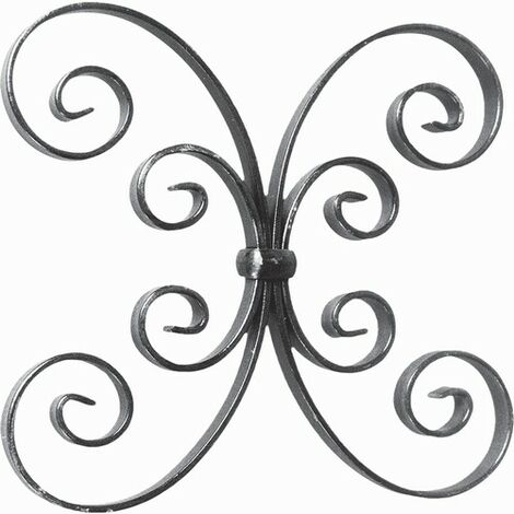 Deco Fer Forge – Volute en C fer forgé à souder – Dimensions 250x250mm – Section 16x4mm – Finition brute prête à peindre