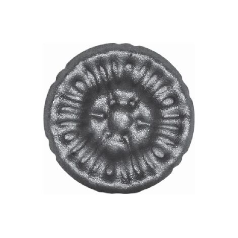 Deco Fer Forge – Rosace en fer forgé avec motif floral – Diamètre 55mm épaisseur 12mm – Fixation par soudure – À peindre ou vernir