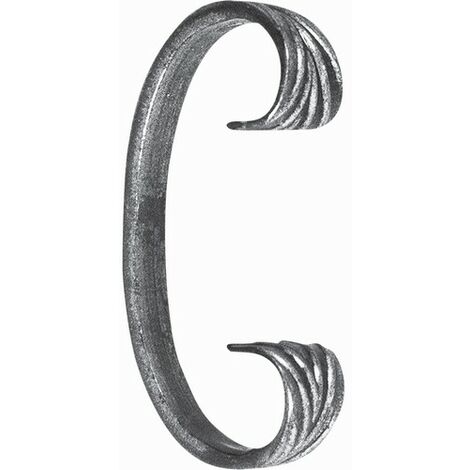 Volute en C finition queue de carpe - Hauteur 110mm Largeur 60mm plat de 14x6mm - Fer forgé - À souder - DECO FER FORGE