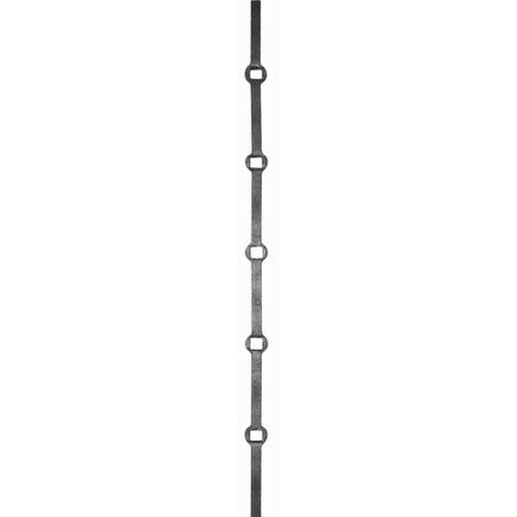 Barre carré à trous - Longueur 2000mm - 14 trous carré de 14mm - Acier - DECO FER FORGE