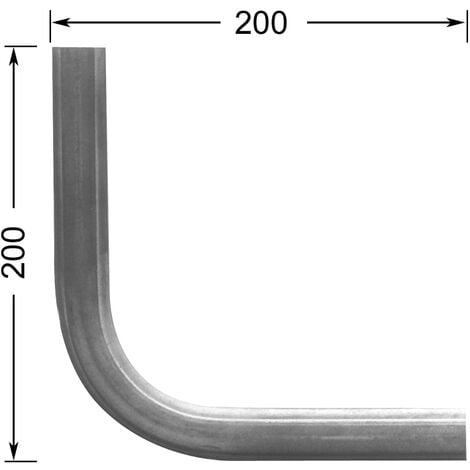 Angle lisse pré-formé à 90° de main courante - Hauteur 200mm largeur 40mm épaisseur 8mm - À souder - DECO FER FORGE