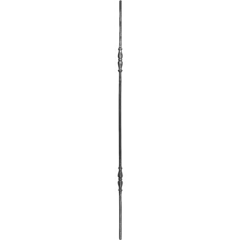 Deco Fer Forge – Barreau rond double Ø12 H1000 à facettes – Fer forgé pour décors intérieurs – 405mm entre décors – Hauteur 1000mm
