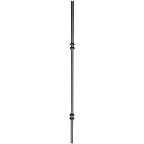 Barreau rond lisse avec décors fine bague double ø14mm et