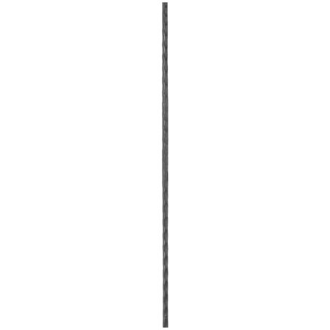 Barreau martelé carré de 14mm et hauteur 1000mm en fer forgé sans motif - DECO FER FORGE