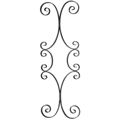 Panneau 6 volutes - Hauteur 720mm Largeur 250mm en plat de 16x4mm - Fer forgé - À souder - DECO FER FORGE