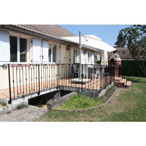 Main courante creuse laminée - Longueur 3m largeur 45mm épaisseur 15mm - Fer forgé - À souder - DECO FER FORGE