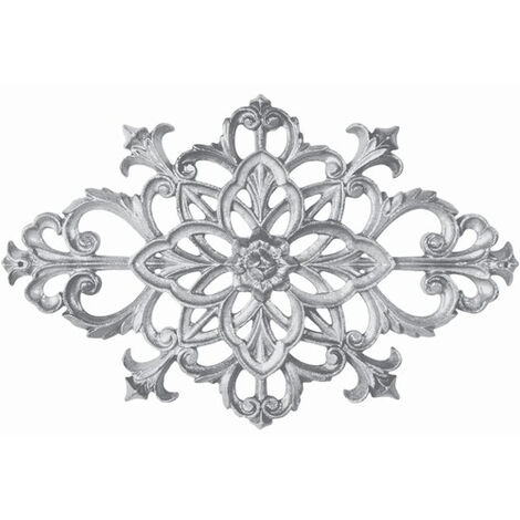 Palmette avec détail floral - Hauteur 245mm Longueur 370mm - À visser avec taraudage M5 (4,2mm) - Aluminium - DECO FER FORGE