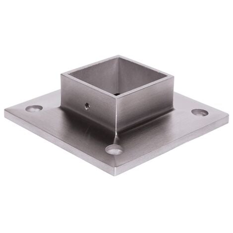 [QUALITE FRANCAISE] - Support platine connexion de tube carré - Longueur 95mm pour tube carré longueur 40mm Hauteur 4mm - Inox 316