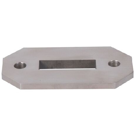 [QUALITE FRANCAISE] - Platine rectangle pour poteau plat - Longueur 92mm Largeur 48mm - INOX 316 - À visser