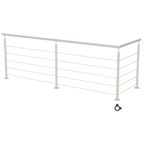 [QUALITE FRANCAISE] - Poteau d'ANGLE inserts pour montage TRAVERSANT câble ou rond plein - Hauteur 970mm Diamètre 42,4mm - Inox 316