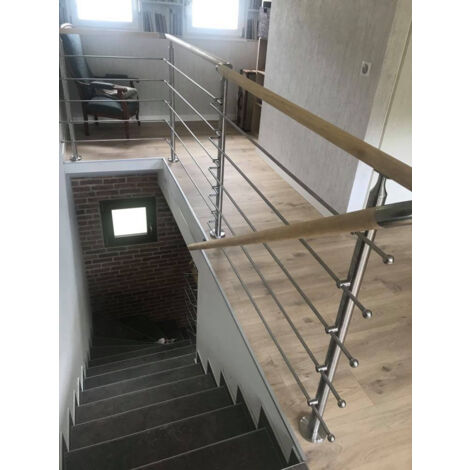 [QUALITE FRANCAISE] - Poteau rond avec platine soudée À PERCER - Hauteur 970mm Diamètre 42,4mm - Inox 316