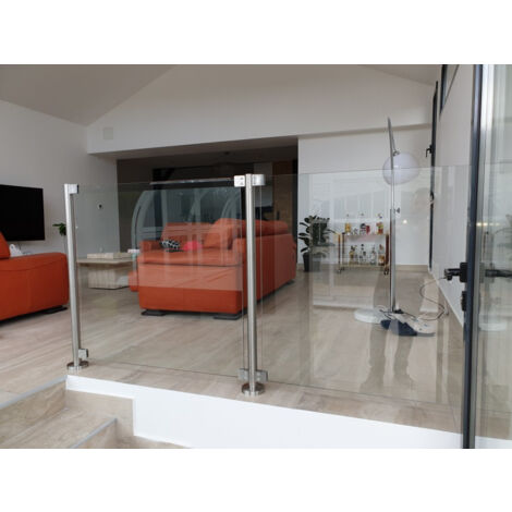[QUALITE FRANCAISE] - Poteau rond avec platine soudée À PERCER - Hauteur 970mm Diamètre 42,4mm - Inox 316