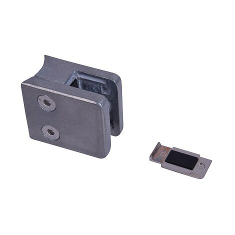 [QUALITE FRANCAISE] - Pince à Verre carré fixation tube 42.4 ZAMAC BRUT